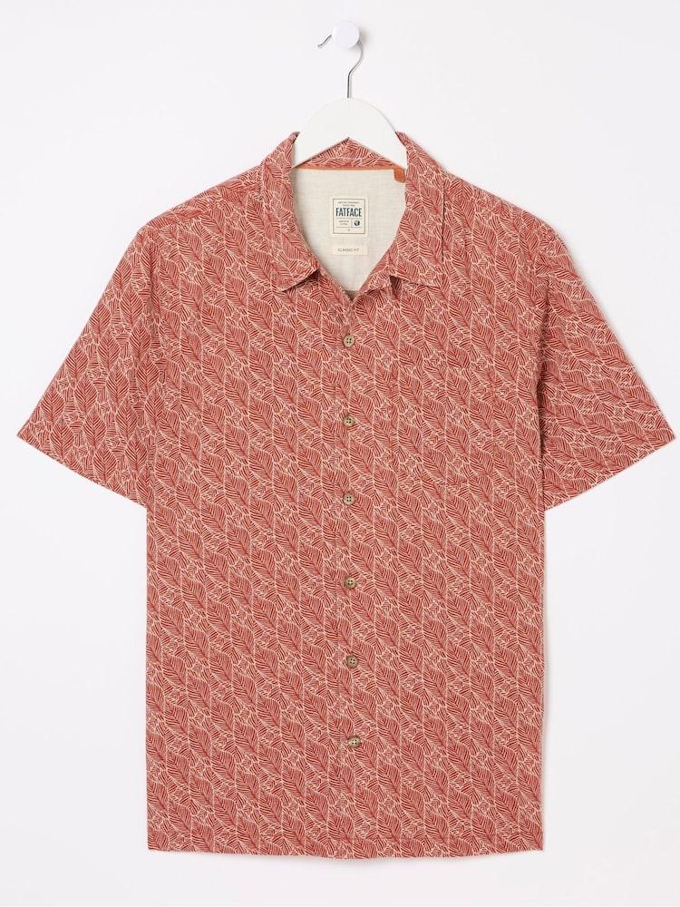 fat face Dempsey Red Leaf Print Shirt