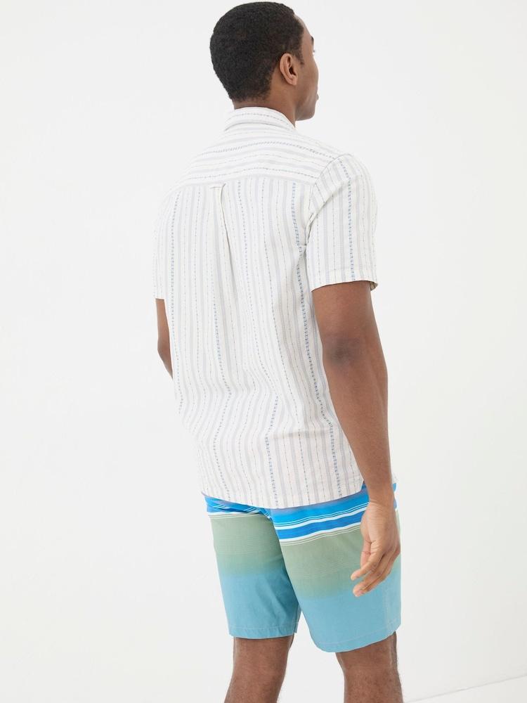 Fat Face Denford Natural Dobby Stripe Shirt
