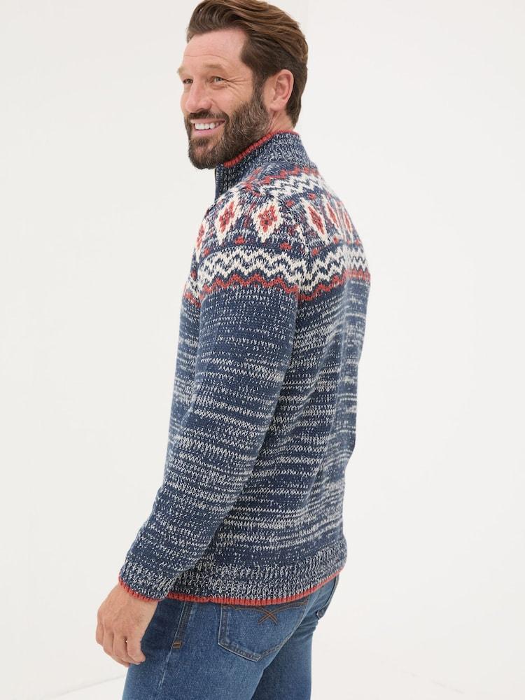 Fat Face Denim Vintage Rothbury Half Neck Jumper