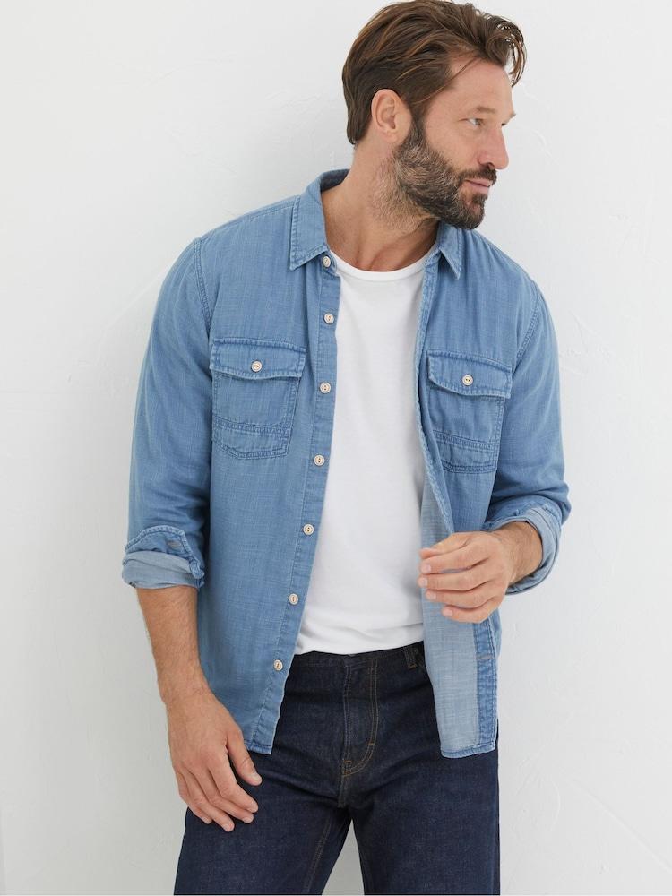 Fat Face Drayton Blue Shirt