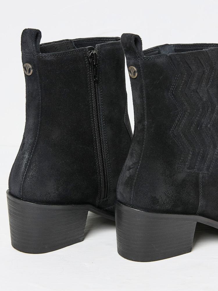 fat face Drea Black Western Boots