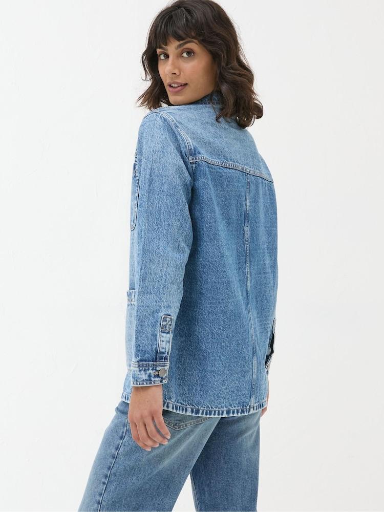 Fat Face Drew Blue Denim Overshirt