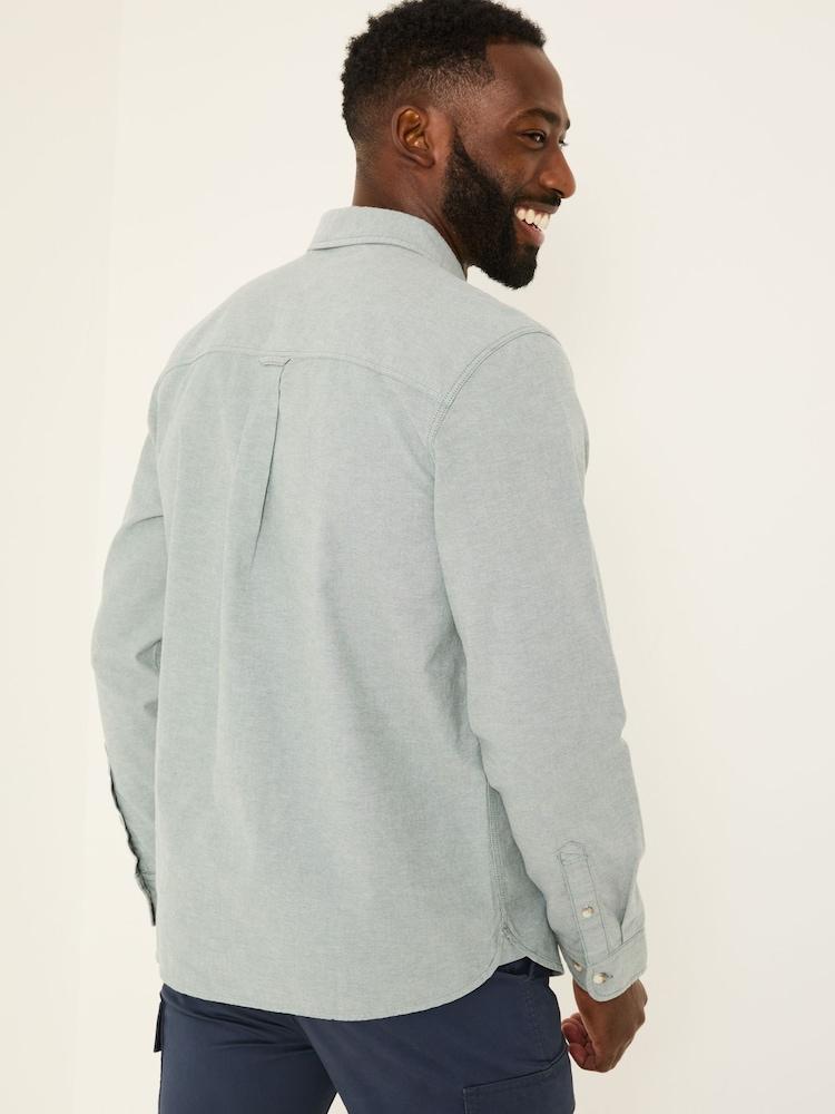 Fat Face Dusky Green Long Sleeve Oxford Shirt