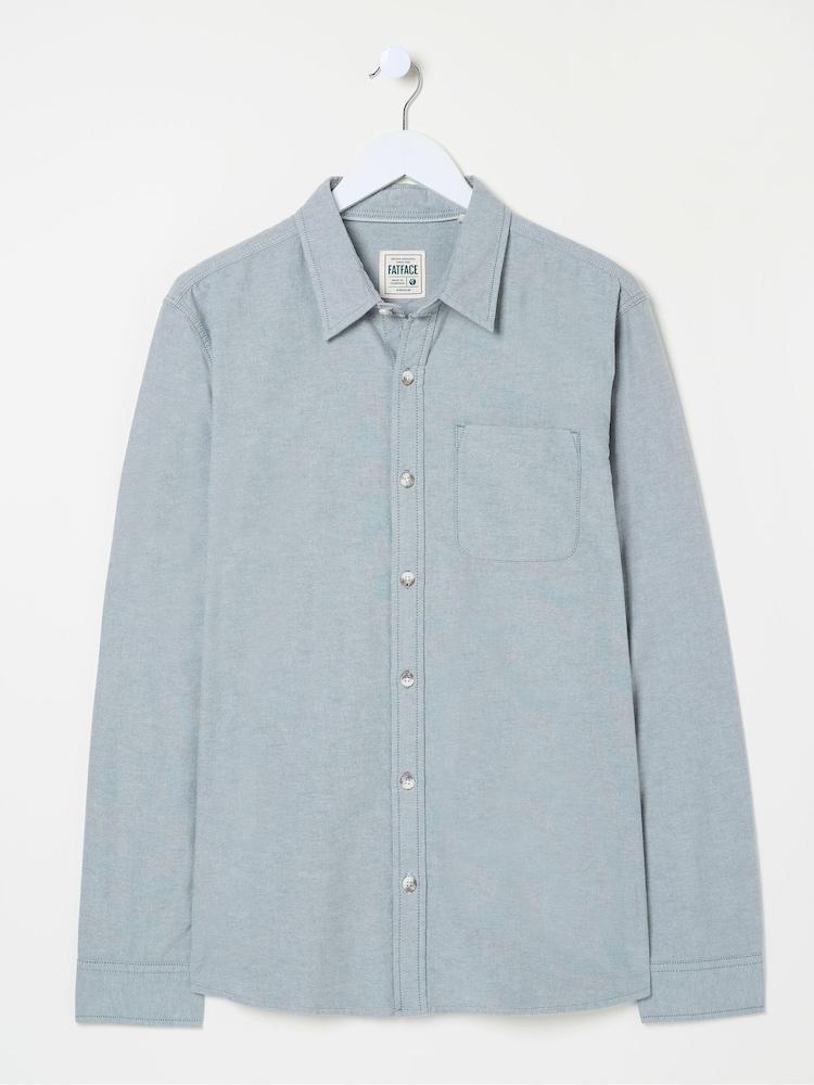 fat face Dusky Green Long Sleeve Oxford Shirt