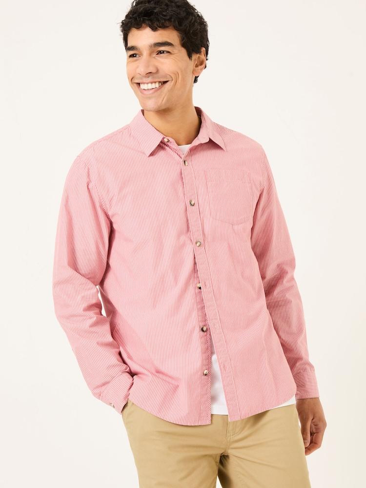 Fat Face Dusky Pink Long Sleeve Elm Stripe Shirt