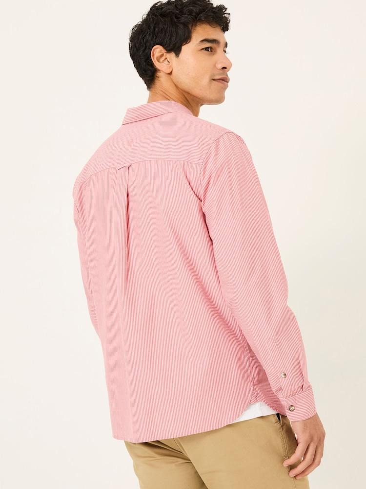 Fat Face Dusky Pink Long Sleeve Elm Stripe Shirt