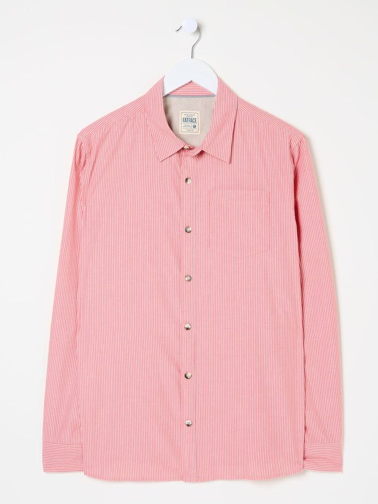 fat face Dusky Pink Long Sleeve Elm Stripe Shirt