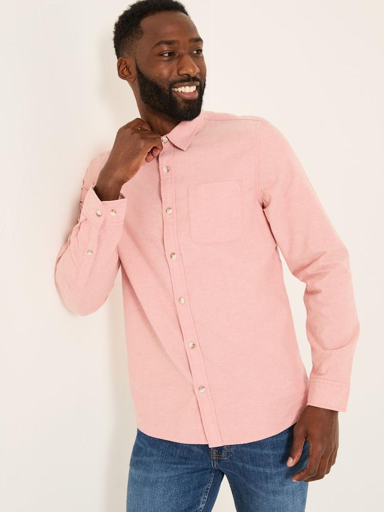 Fat Face Dusky Pink Long Sleeve Oxford Shirt