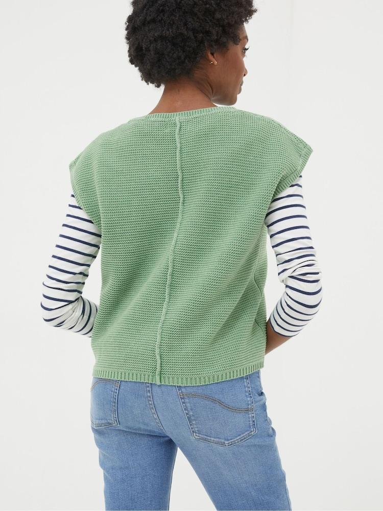 Fat Face Eden Green Knitted Crew Jumper