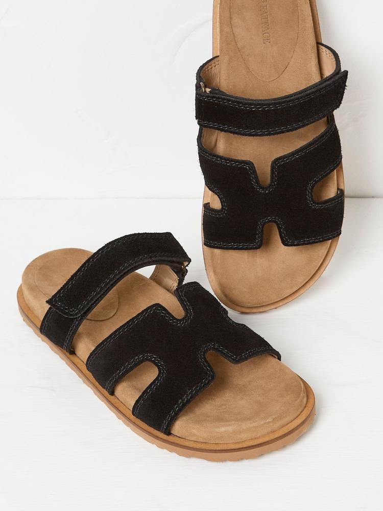 fat face Edie Black Strap Sandal