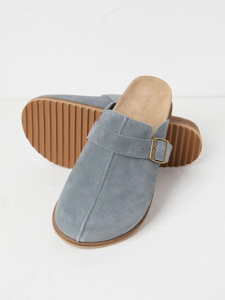 fat face Elda Blue Suede Clogs