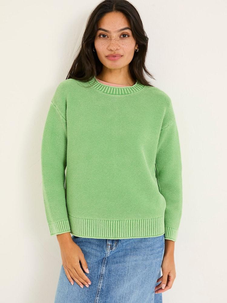 Fat Face Elia Mint Green Laundered Knitted Jumper