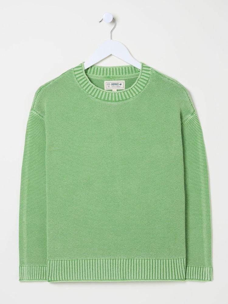 fat face Elia Mint Green Laundered Knitted Jumper
