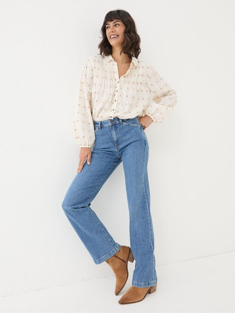 Fat Face Elise Denim Vintage Wide Leg Jeans
