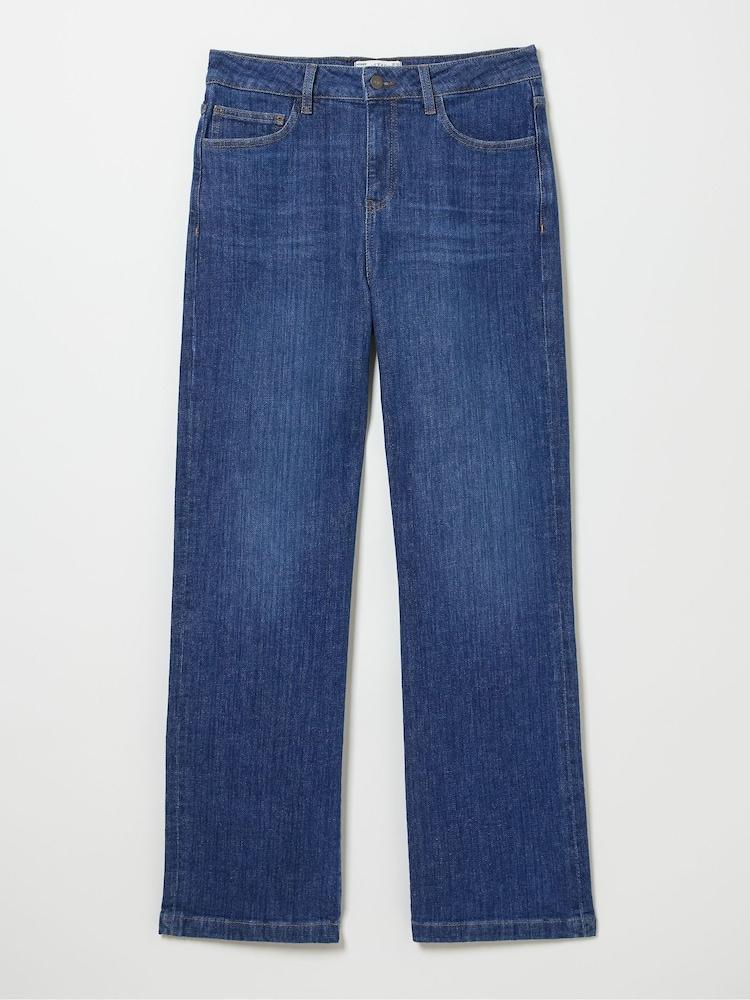 Fat Face Elise Indigo Blue Wide Leg Jeans