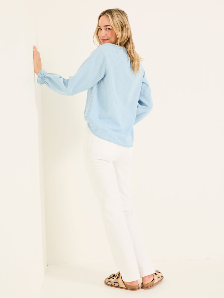 Fat Face Elise Ivory Wide Leg Jeans