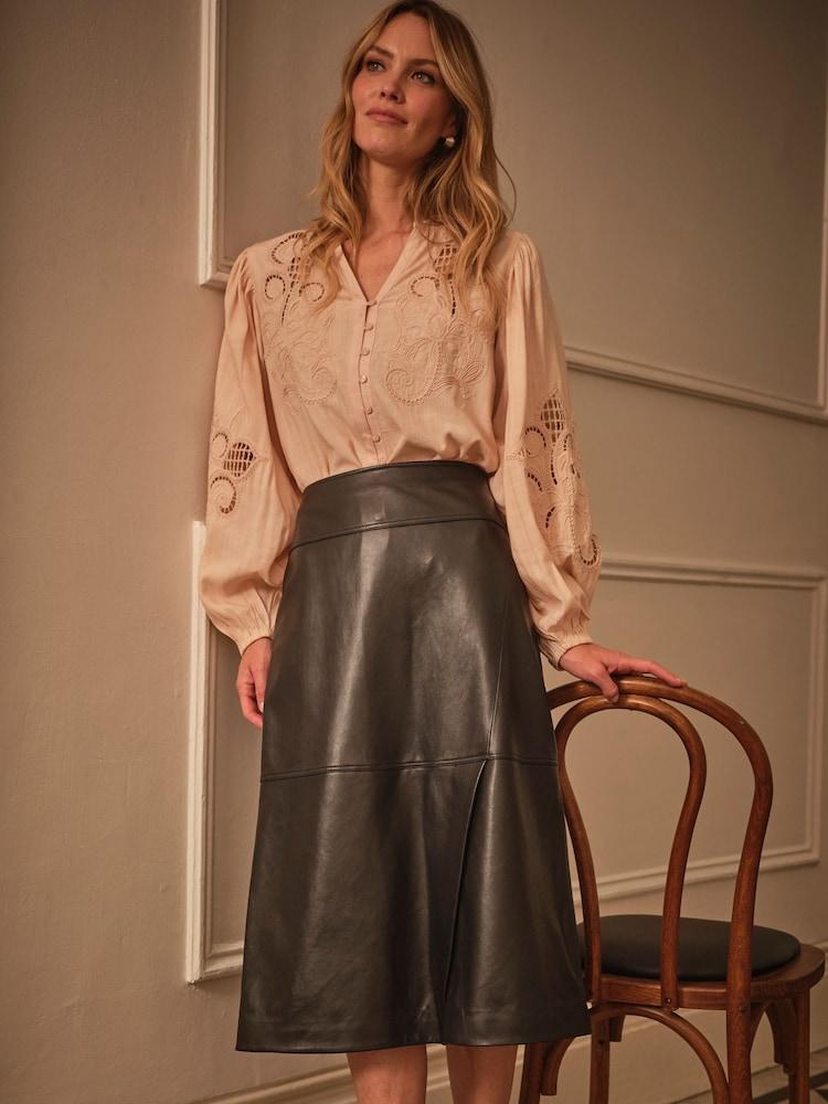 Fat Face Eliza Blush Pink Embroidered Blouse