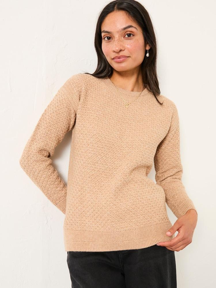 Fat Face Ella Dark Natural Textured Knitted Jumper