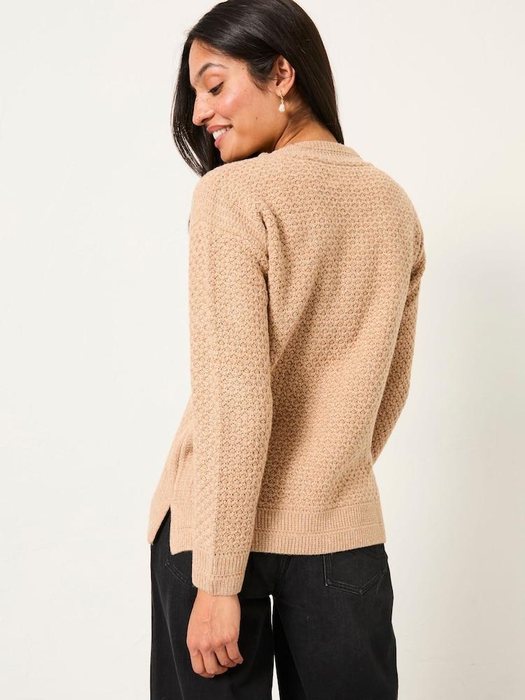 Fat Face Ella Dark Natural Textured Knitted Jumper