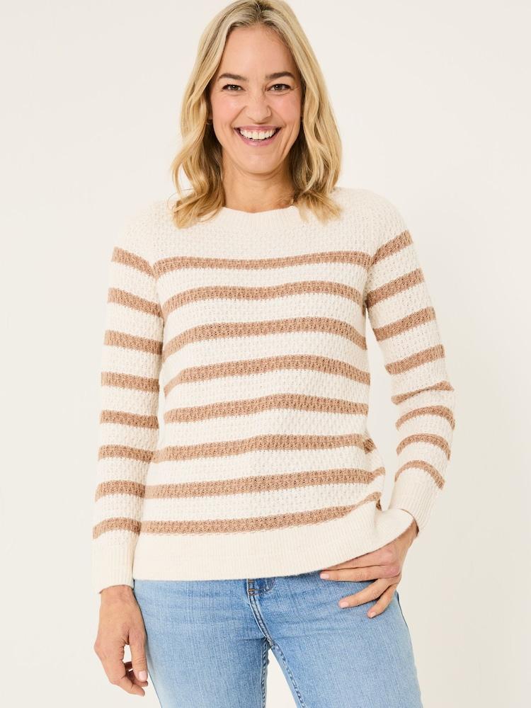 Fat Face Ella Ivory Stripe Knitted Jumper
