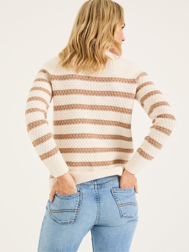 Fat Face Ella Ivory Stripe Knitted Jumper