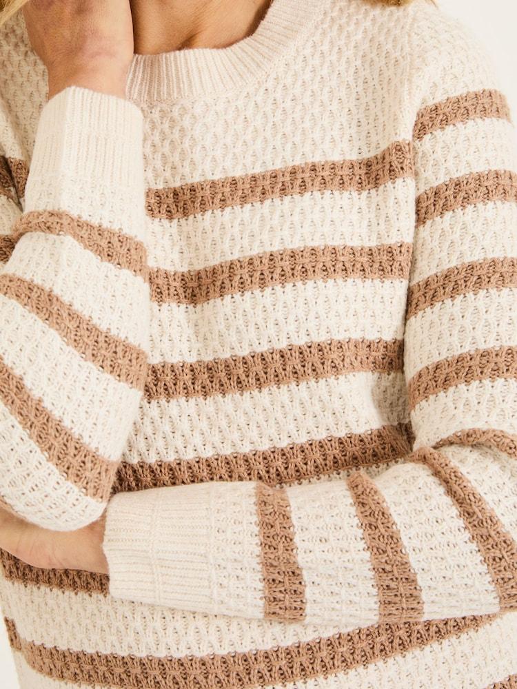 fat face Ella Ivory Stripe Knitted Jumper
