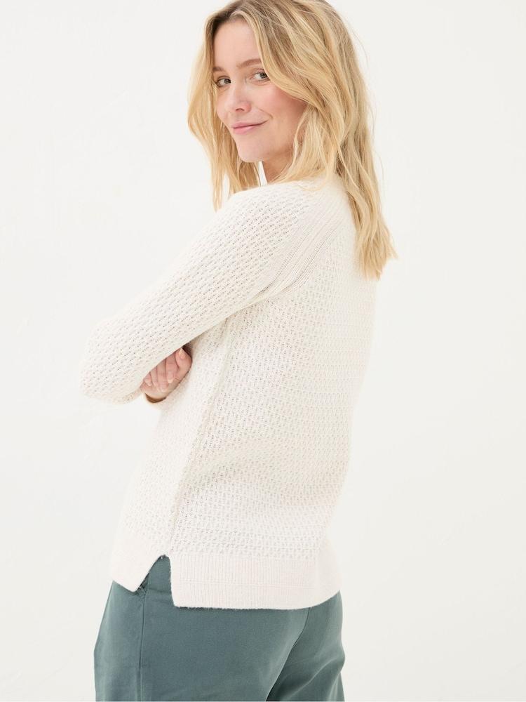 Fat Face Ella Ivory Textured Jumper