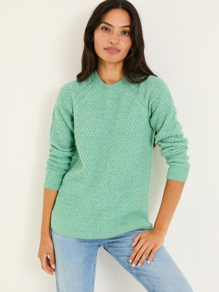Fat Face Ella Mint Green Textured Jumper