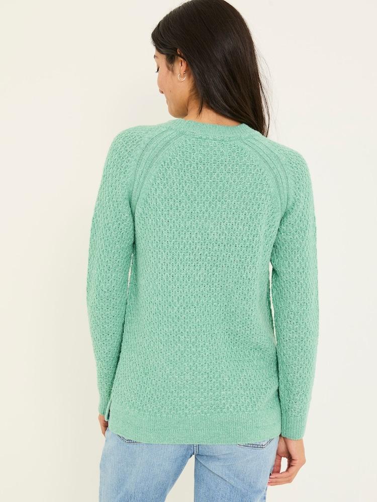 Fat Face Ella Mint Green Textured Jumper