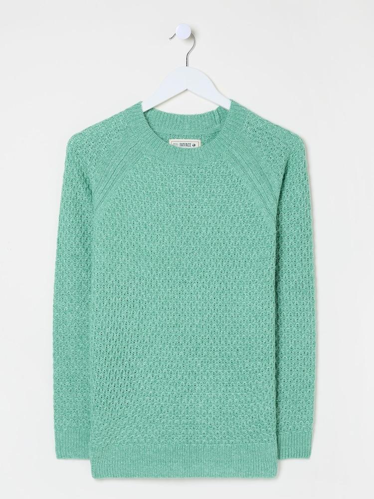 fat face Ella Mint Green Textured Jumper