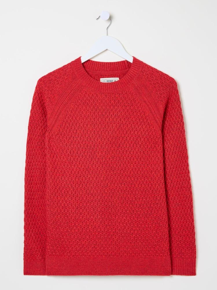 fat face Ella Red Textured Jumper