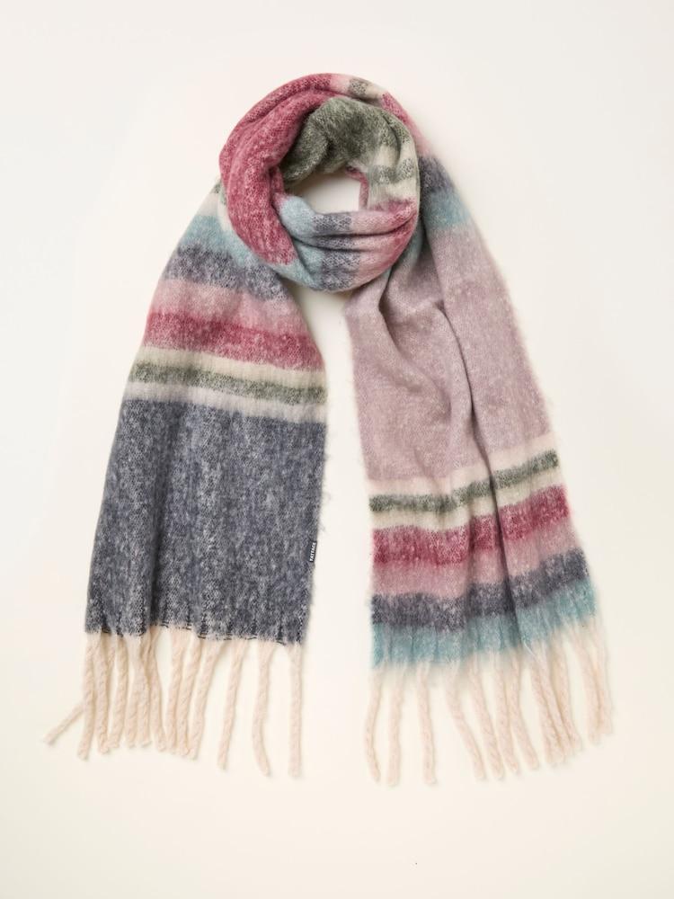 Fat Face Elle Pink Stripe Scarf