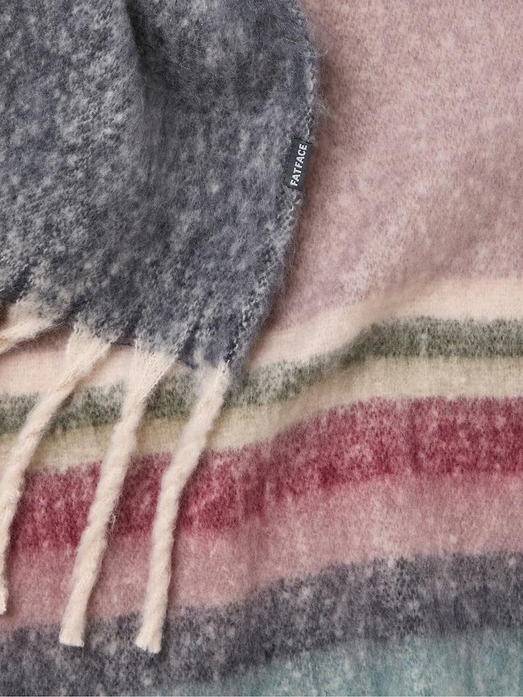 Fat Face Elle Pink Stripe Scarf