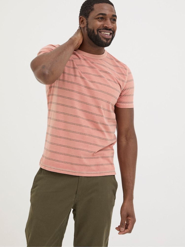 Fat Face Ellesmere Orange Stripe T-Shirt