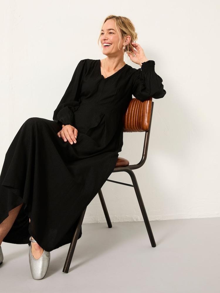 Fat Face Ellie Black Petite Midi Dress