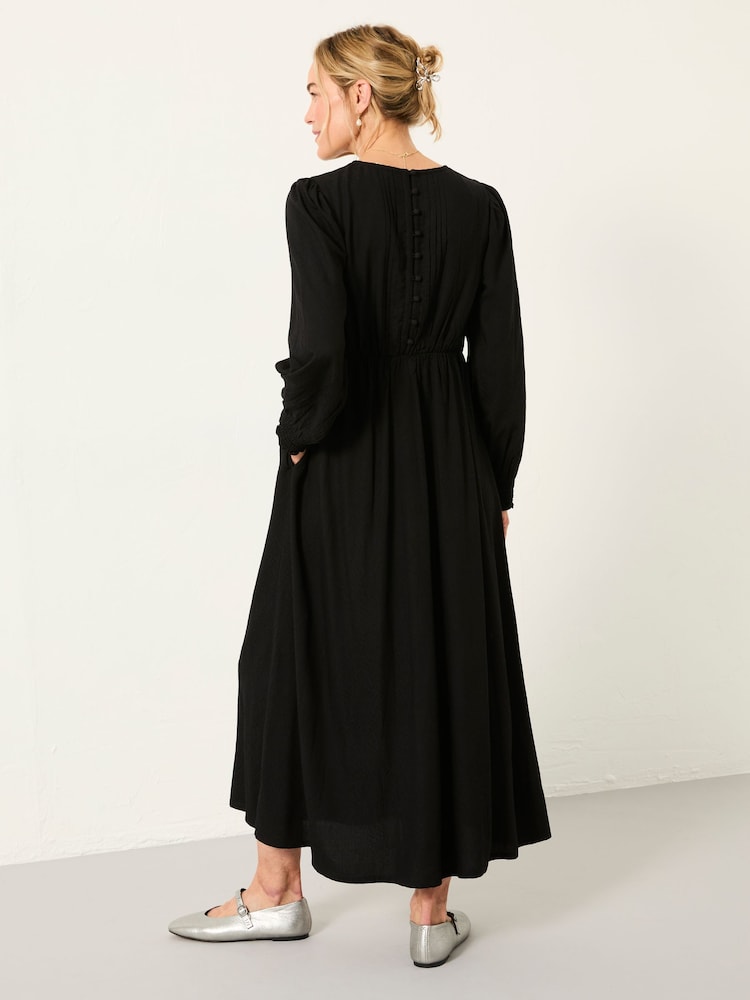 Fat Face Ellie Black Petite Midi Dress