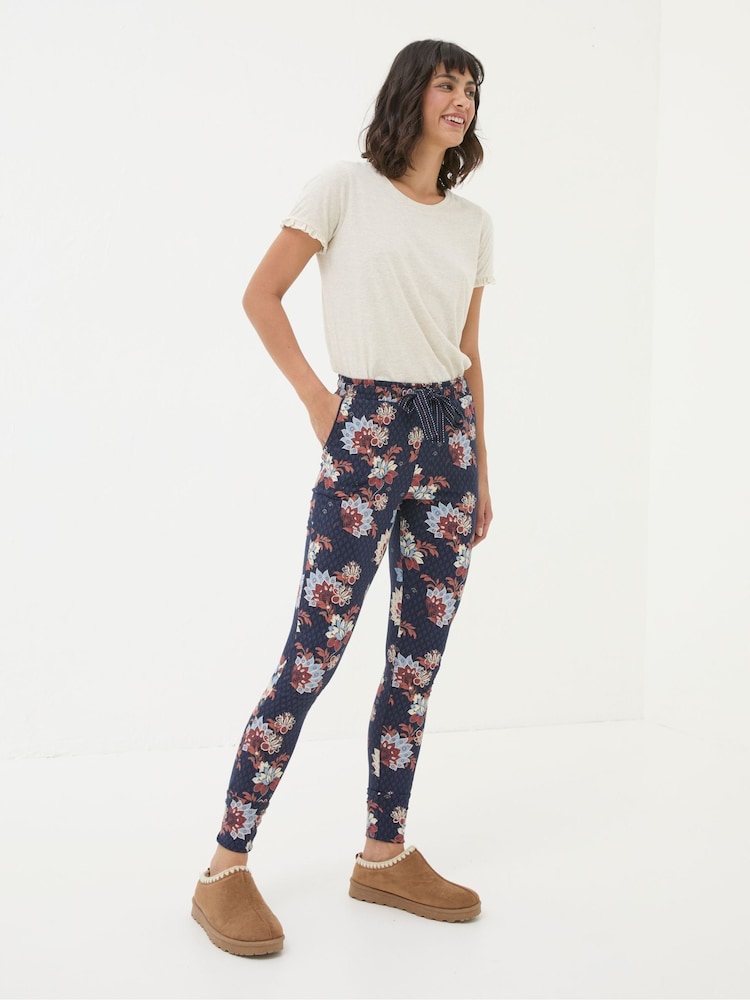 Fat Face Ellie Navy Patchwork Pyjama Bottoms