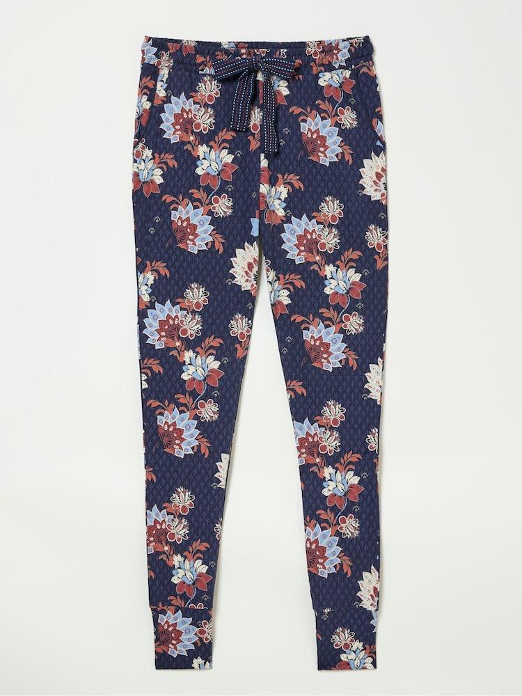 fat face Ellie Navy Patchwork Pyjama Bottoms