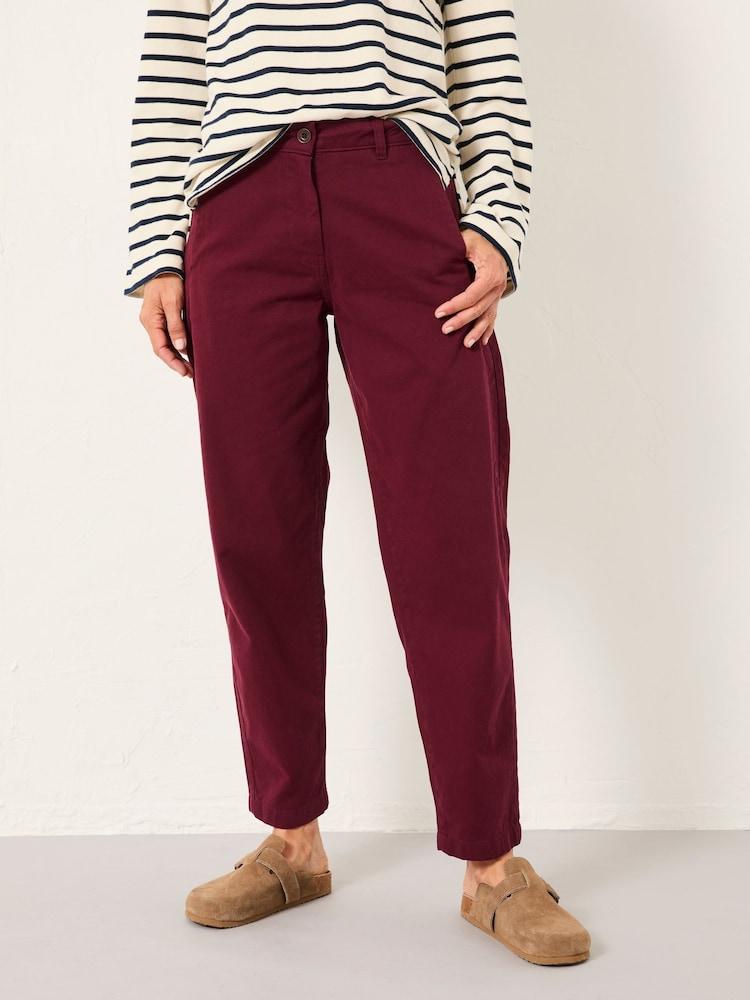 Fat Face Eloise Burgundy Red Tapered Chino