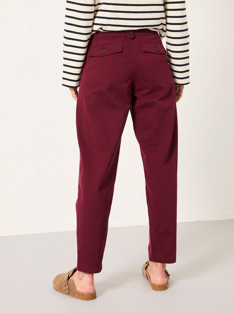 Fat Face Eloise Burgundy Red Tapered Chino