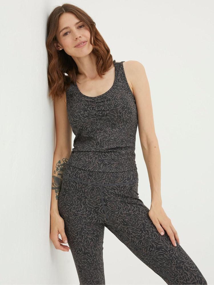 Fat Face Elowen Grey Print Crop Top