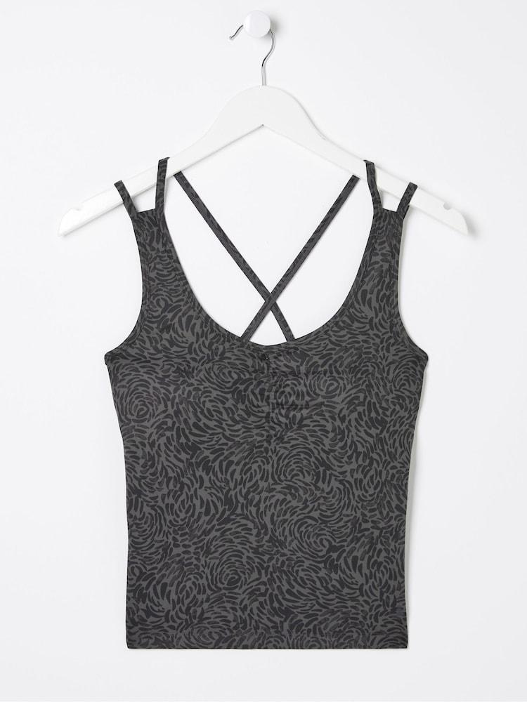 fat face Elowen Grey Print Crop Top