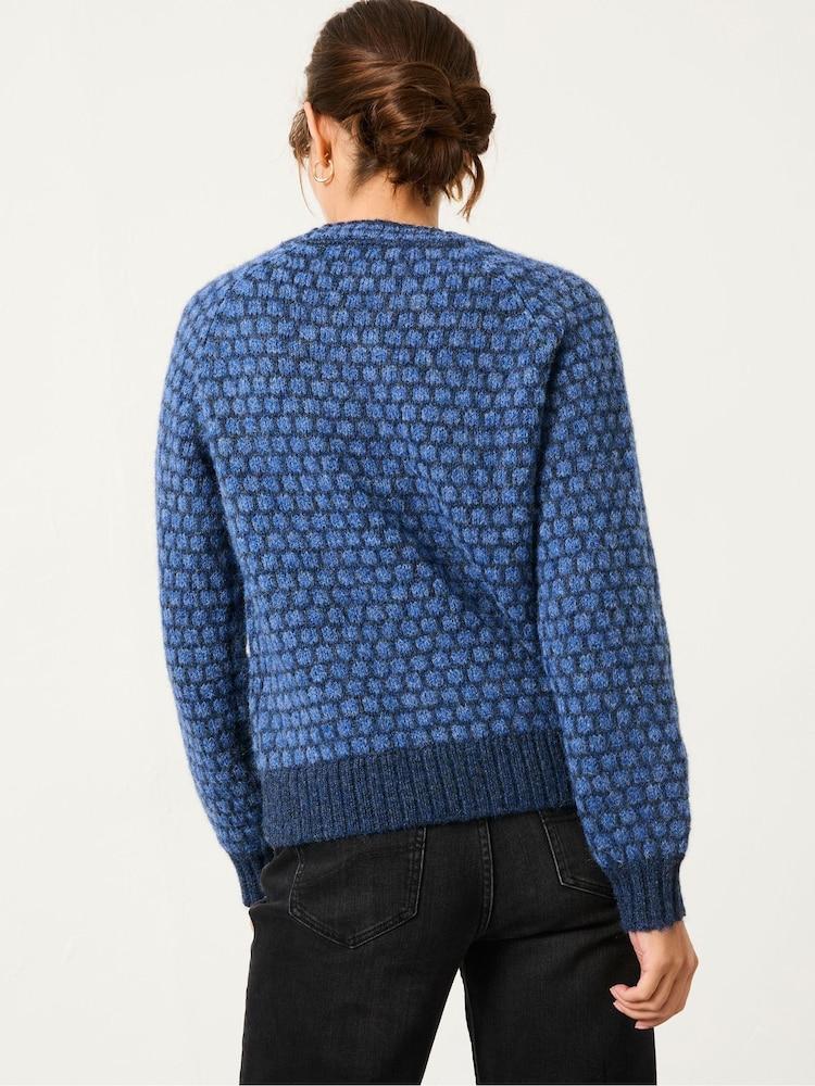 Fat Face Elsie Navy Pattern Knitted Jumper