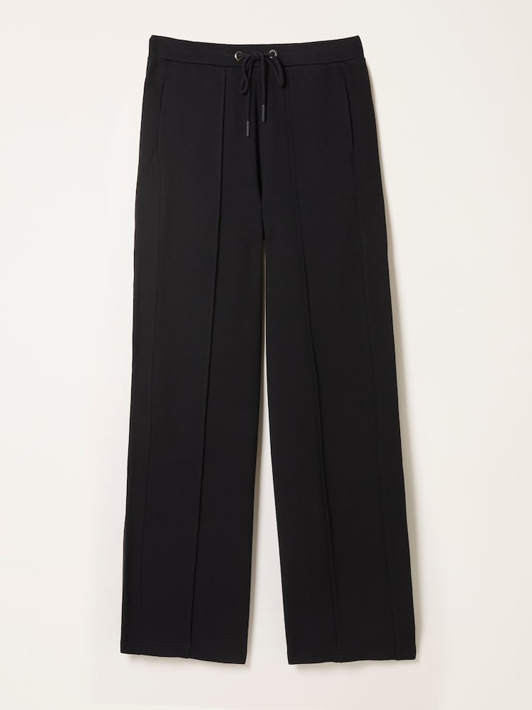fat face Ely Black Ponte Wide Leg Trouser