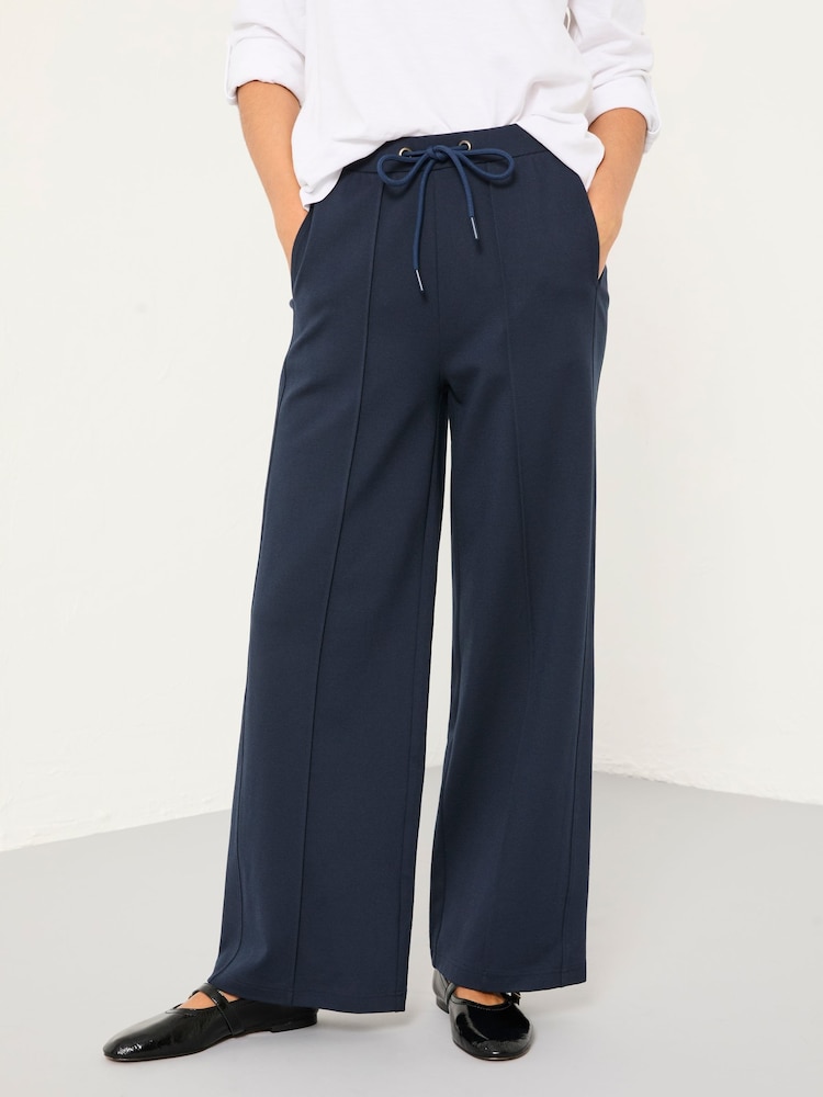 Fat Face Ely Navy Ponte Wide Leg Trouser