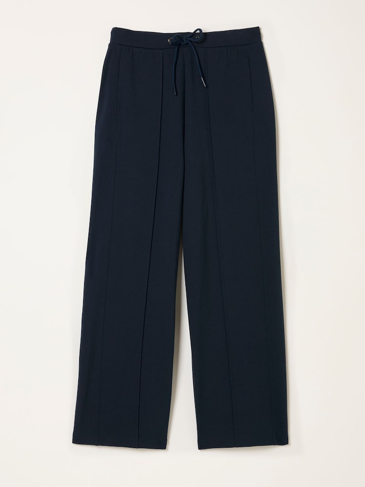 fat face Ely Navy Ponte Wide Leg Trouser