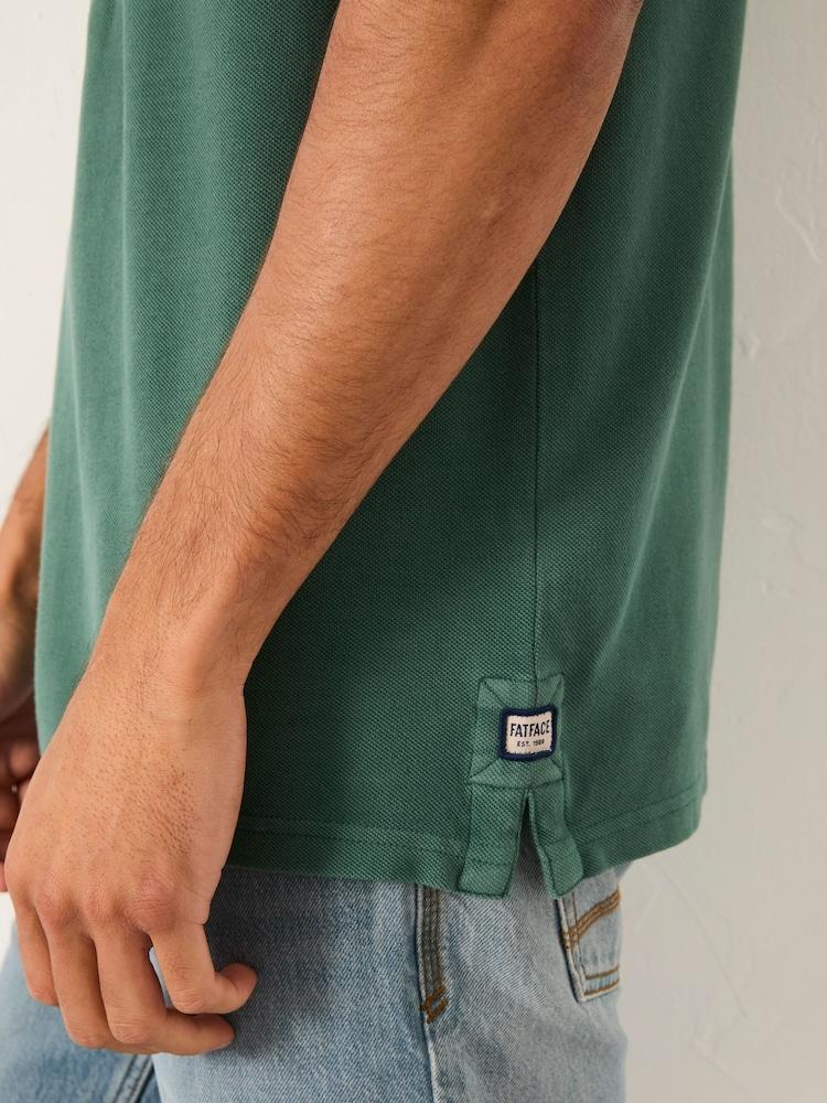 fat face Emerald Green Short Sleeve Pique Polo