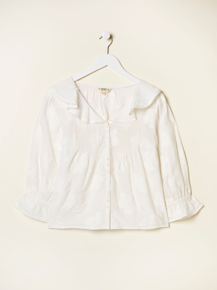 fat face Emery White Jacquard Blouse