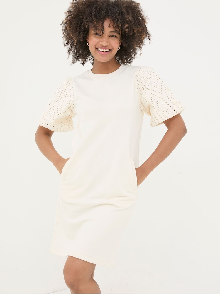 Fat Face Enya White Jersey Dress