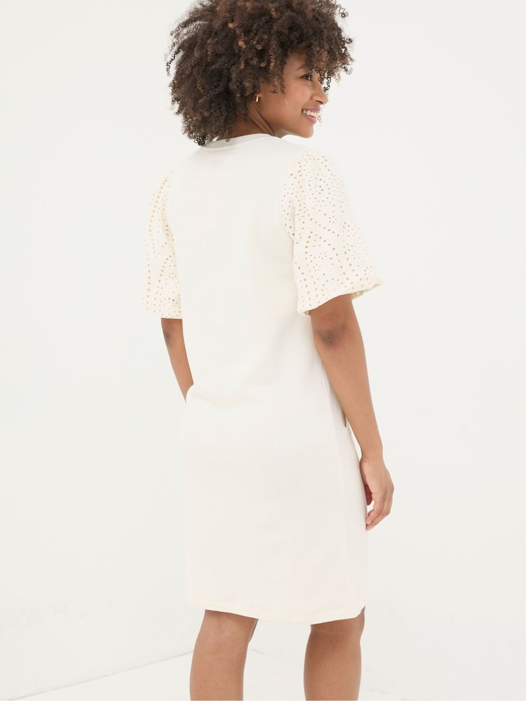 Fat Face Enya White Jersey Dress